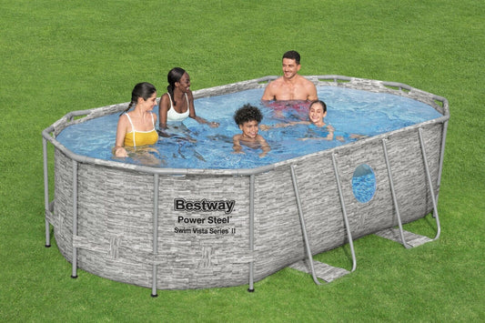 Bestway Power Steel 427x250x100cm Pool Filterpumpe und Zubehör Gartenpool